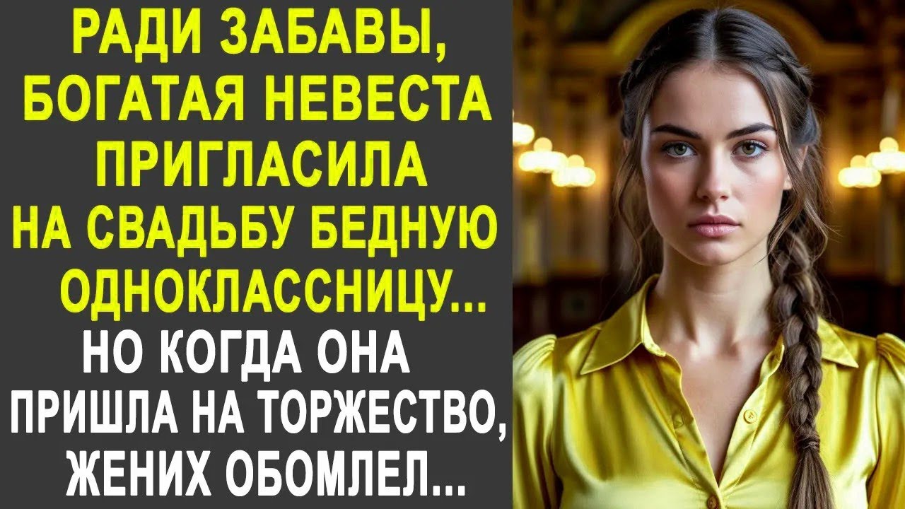Богатая невеста пригласила на свадьбу бедную одноклассницу. Но когда она пришла, жених обомлел...