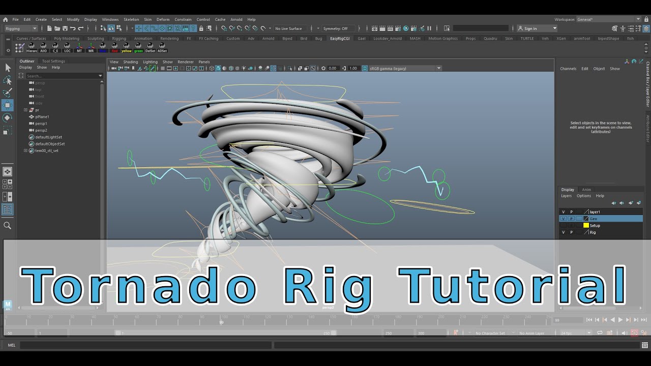 Maya tutorial &ndash; Tornado Rig Maya