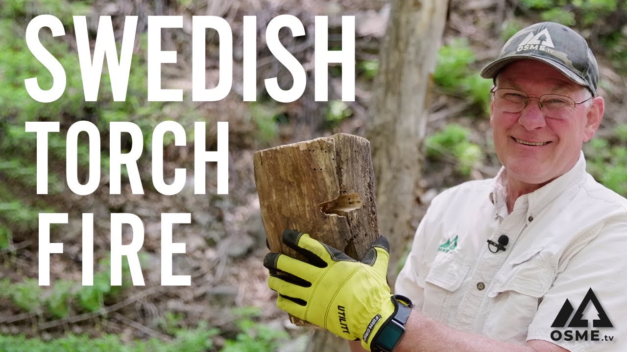 Make a Swedish Torch from a Log | Swedish Torch Fire Log | Fire Starting