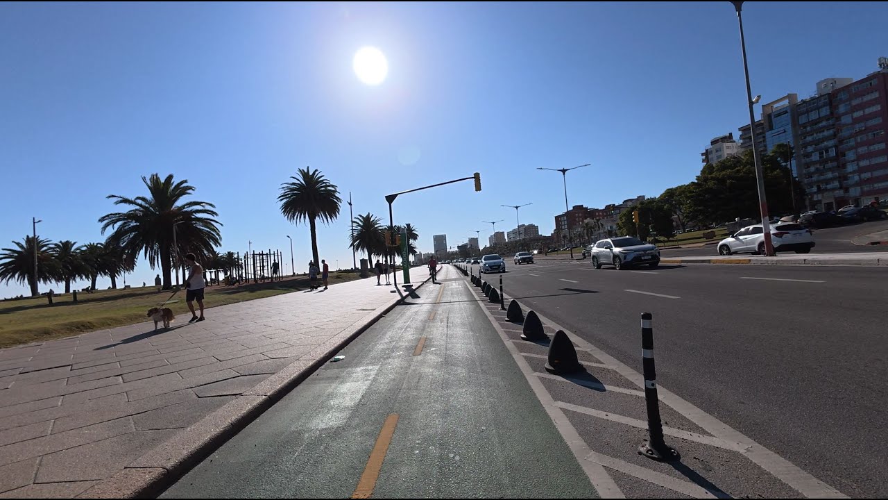 POV Bike Ride – Montevideo Coast & City – Sunny Friday Afternoon | 4K