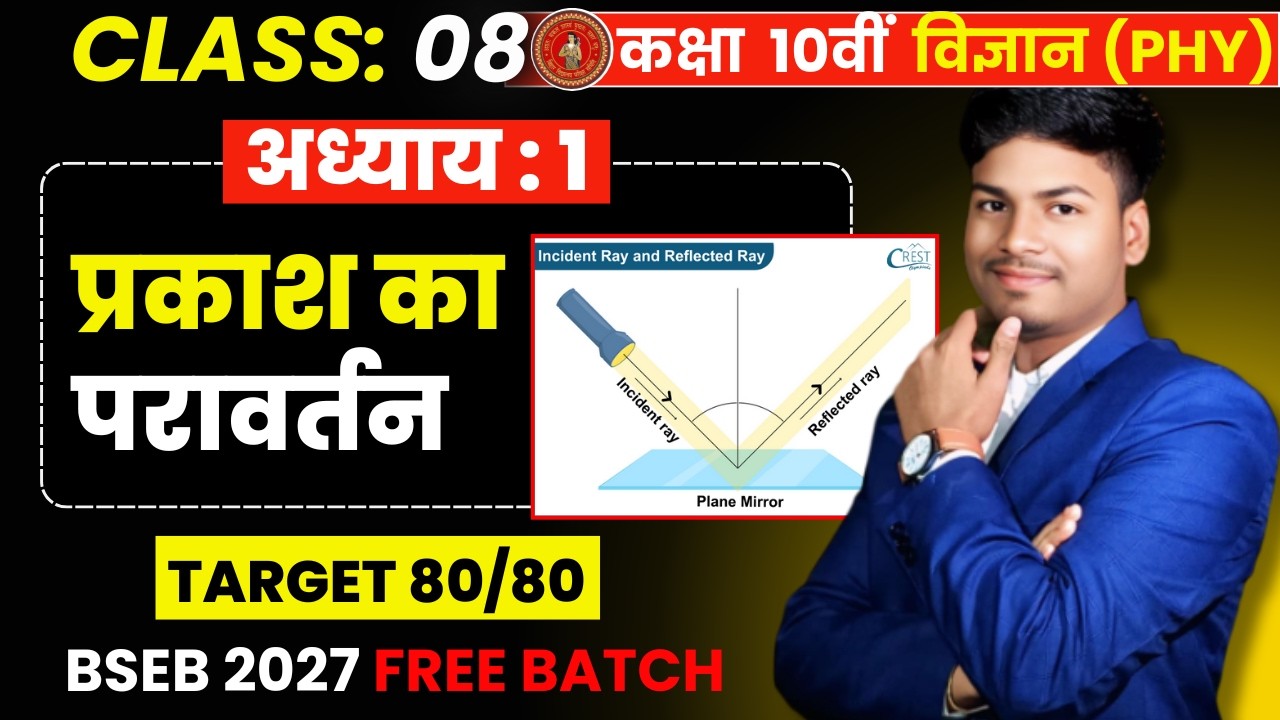 Class : 08 प्रकाश का परावर्तन: ये नहीं पढ़ा तो Physics समझ नहीं आएगी! 💀 Class 10th Chapter 1