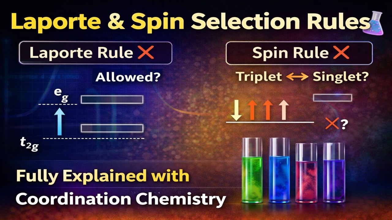 Coordination Chemistry-29 (Selection Rules in Coordination Chemistry | Laporte & Spin Rule)