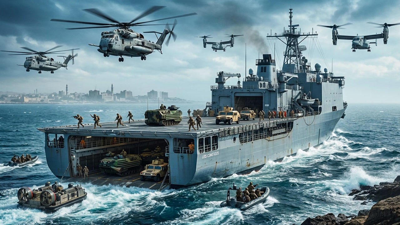 Iran Tensions! USS Comstock (LSD 45) Emergency Response Operations Shake Up the Middle East