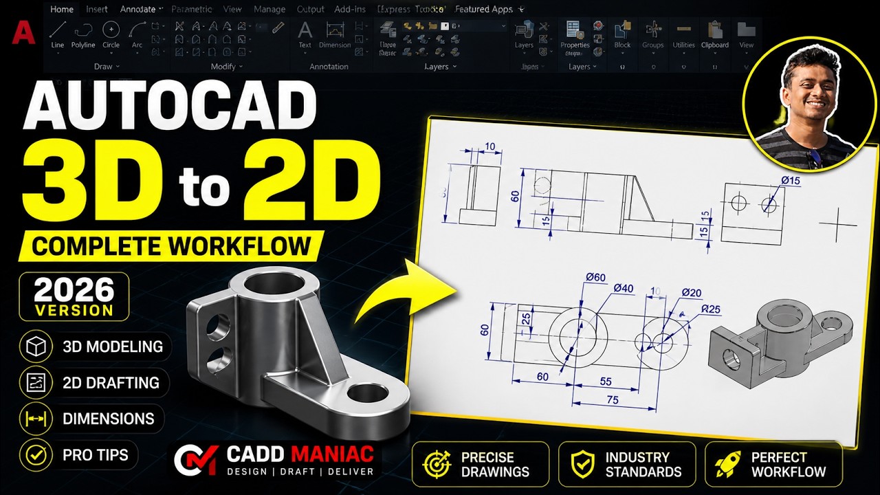 AutoCAD 3D to 2D || How to take print in AutoCAD|| AutoCAD Mechanical Drawing (Part-24)