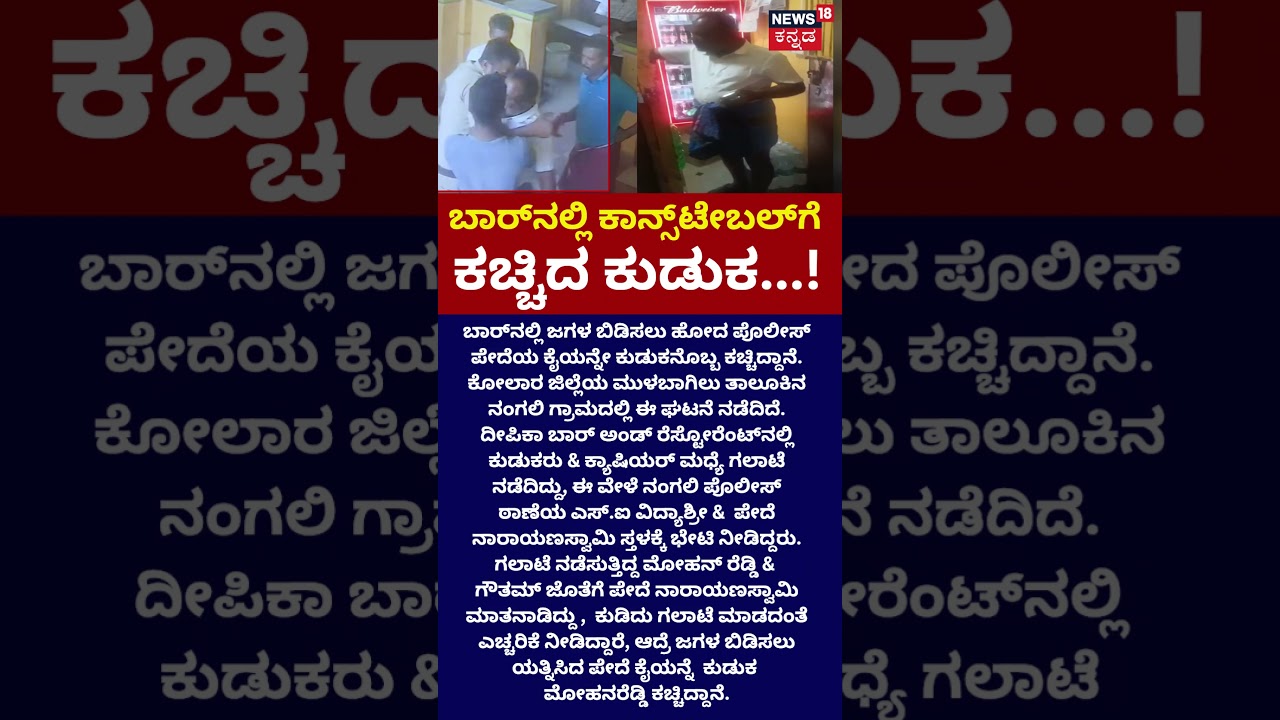 Drunk Man & Constable Viral Video: ಜಗಳ ಬಿಡಿಸಲು ಹೋದ ಪೊಲೀಸ್ ಪೇದೆಗೆ ಕಚ್ಚಿದ ಕುಡುಕ: N18S