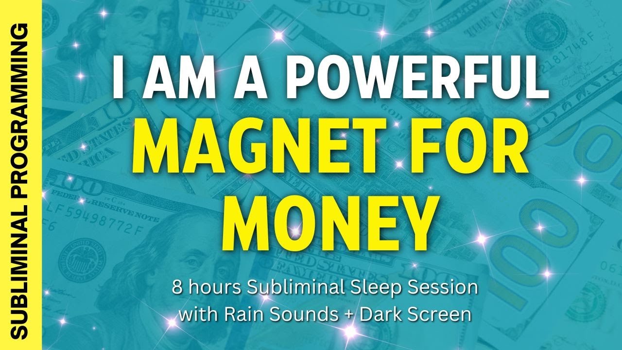 I am a POWERFUL magnet for money 🧲💰💵 8 hours Subliminal Affirmations with Rain Sounds + Dark Screen