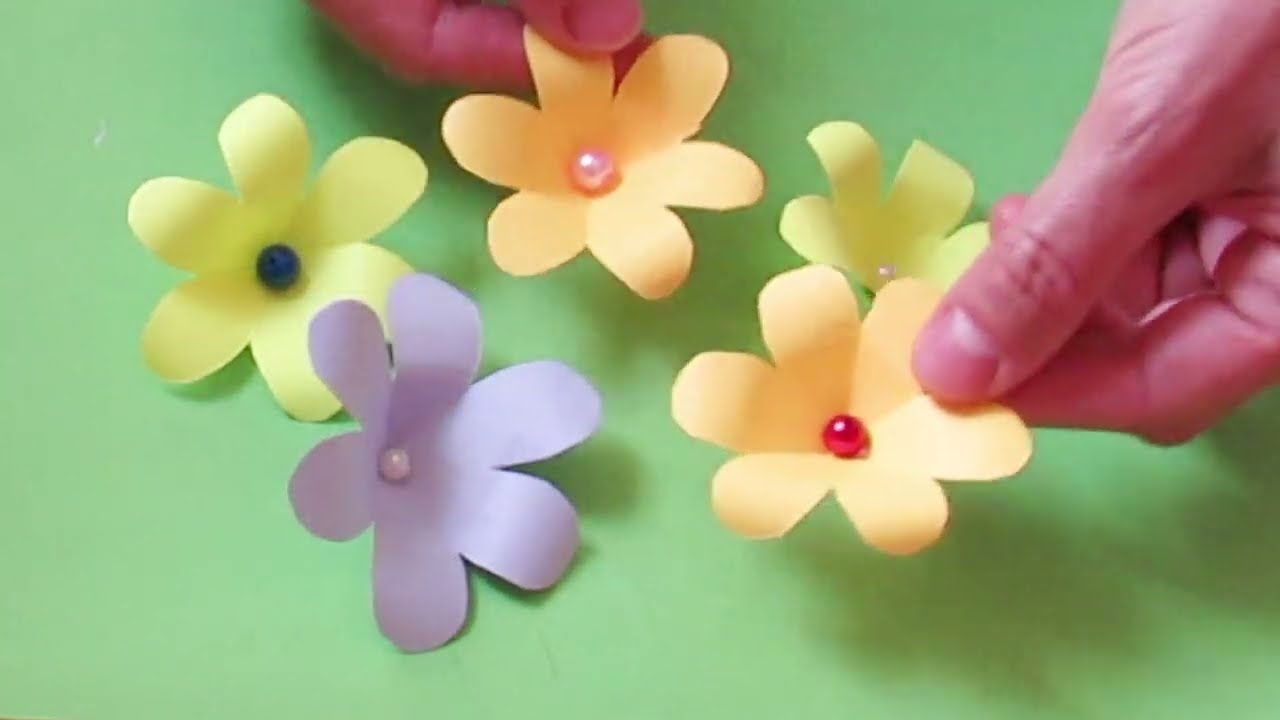 Diy -  Idei decoratiuni din flori mici de hartie colorata Origami Simplu de facut 🌹🌸