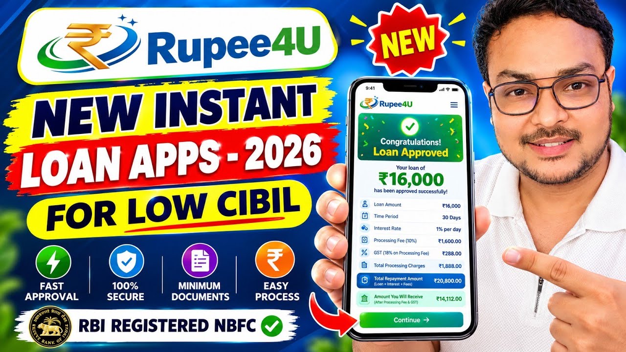 New Loan App 2026 for Low cibil | How to Get Loan with Low Cibil Score | Rupee4u Loan App Review