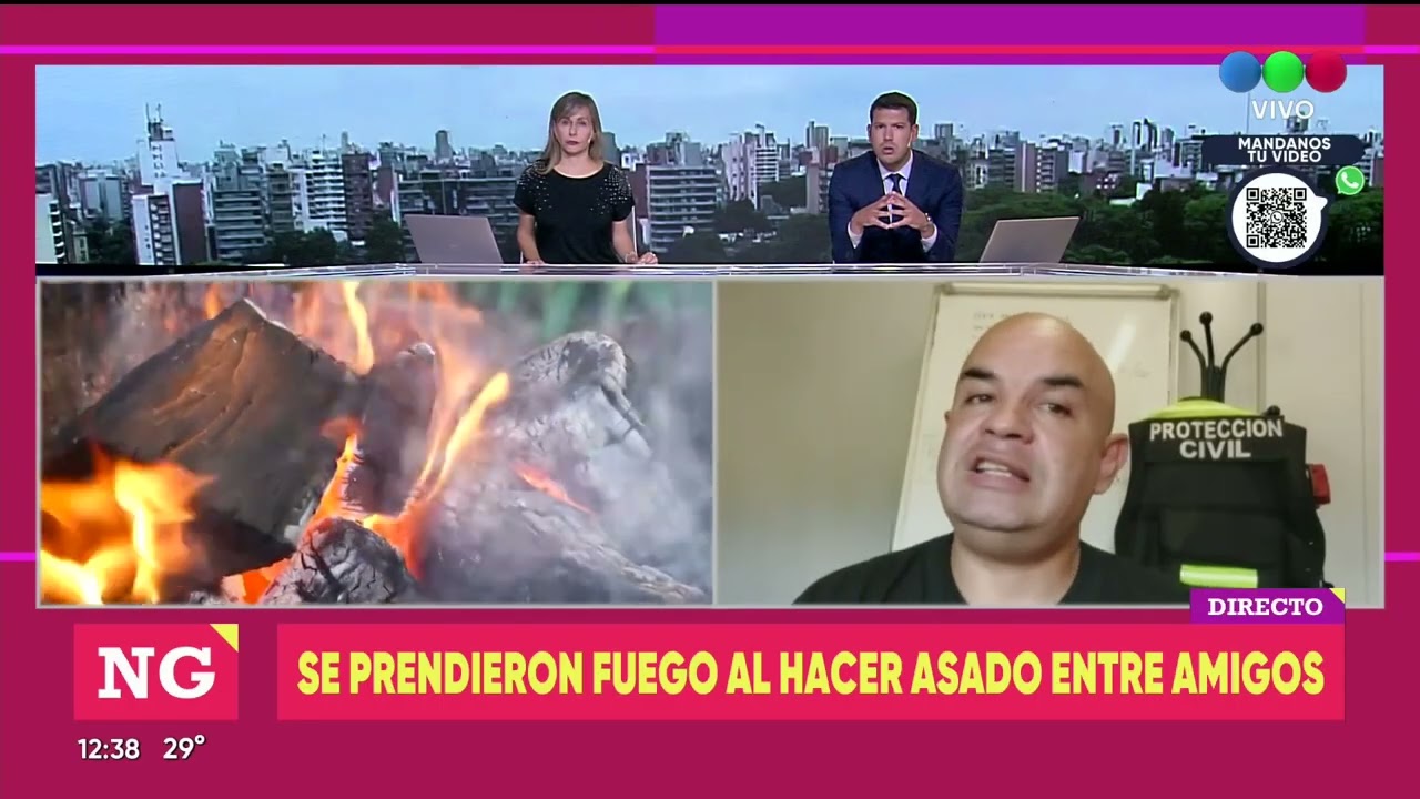 Se prendieron fuego al hacer asado - TELEFE ROSARIO