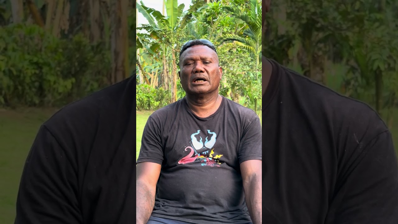 Sylvester interviewing his uncle Elisa Tibam at Bitapabeke village 