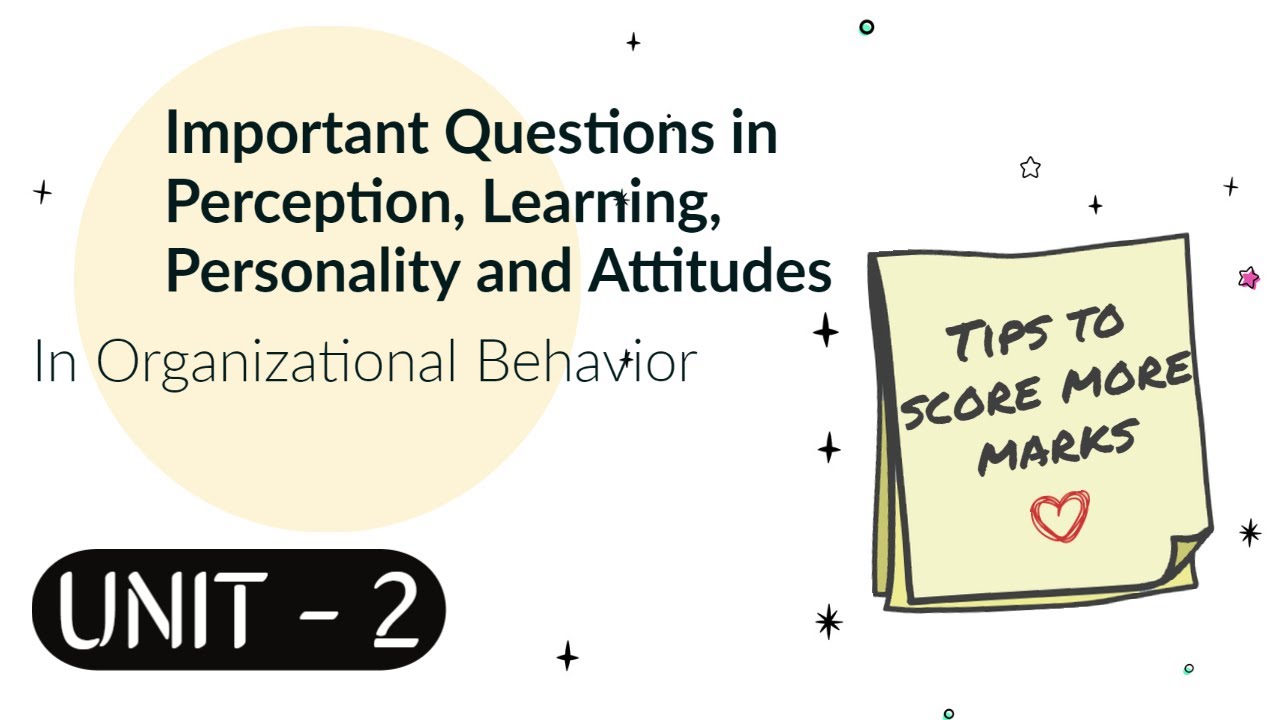 #Important questions in OB #unit-2 #perception #learning #personality  #attitude # OB #PART-2 |Tamil