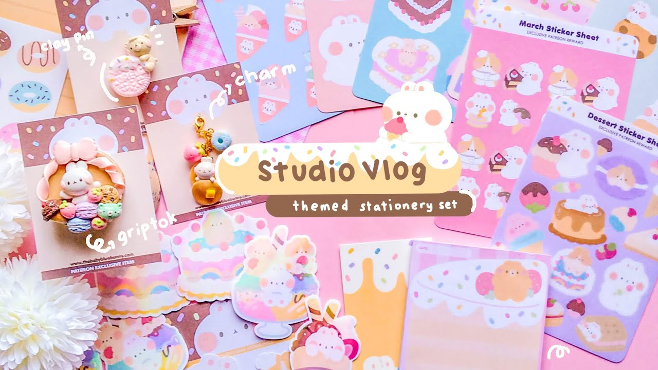 Studio Vlog 🥞 Dessert Theme Stationery Set | Cute Patreon Rewards- March