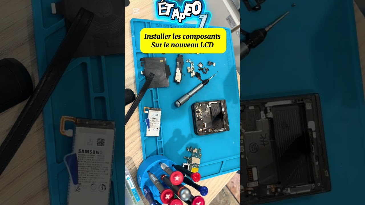 Remplacement écran SAMSUNG ZFLIP 5 #smartphone #repair #fyp 