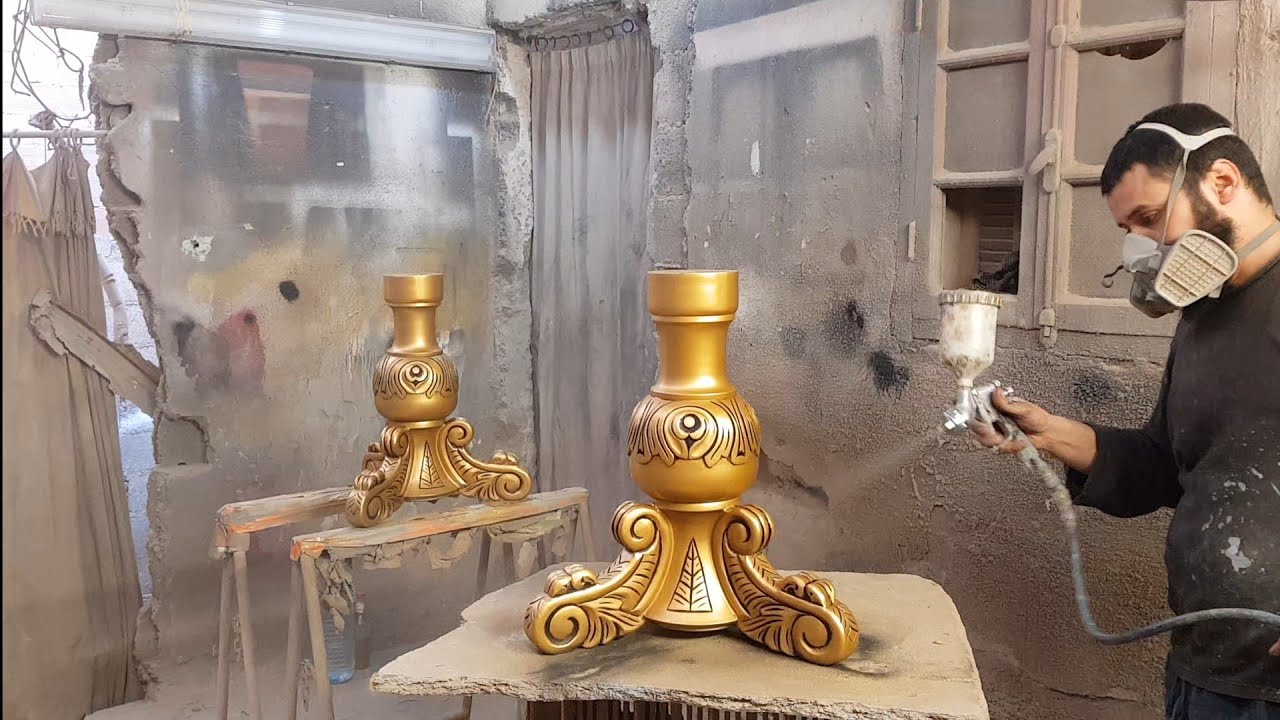 جديد  صباغة الخشب من اول مرحلة صالون مغربي 2022 Wood dyeing techniques Moroccan salon