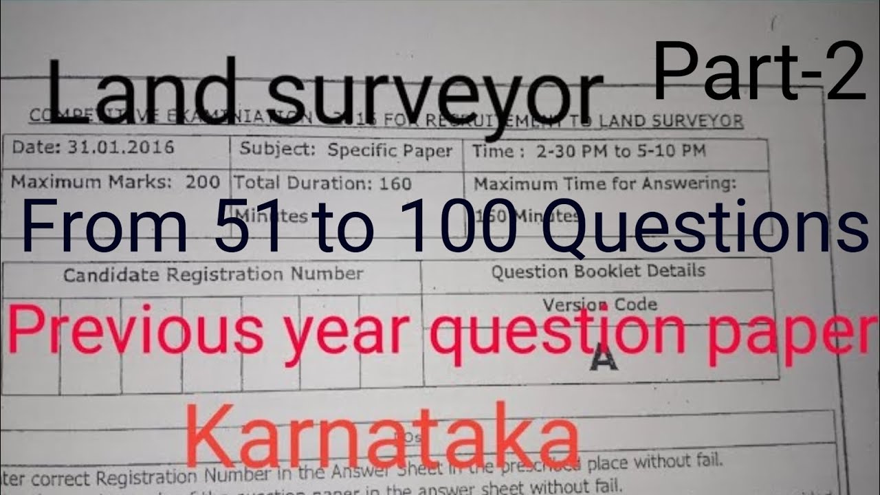 Land surveyor previous year question paper Solved ||Land surveyor 