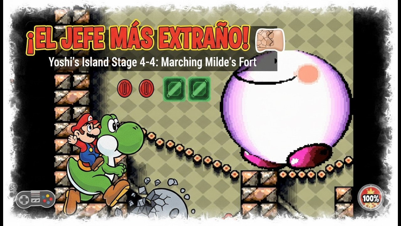 ¡EL JEFE MÁS EXTRAÑO! 🥟 | Yoshi's Island Stage 4-4: Marching Milde's Fort #nintendo #gaming