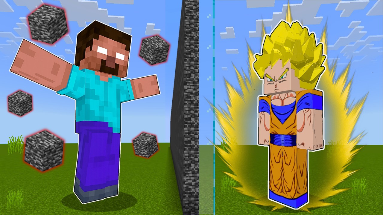 GOKU vs HEROBRINE Mob Battle Competition!