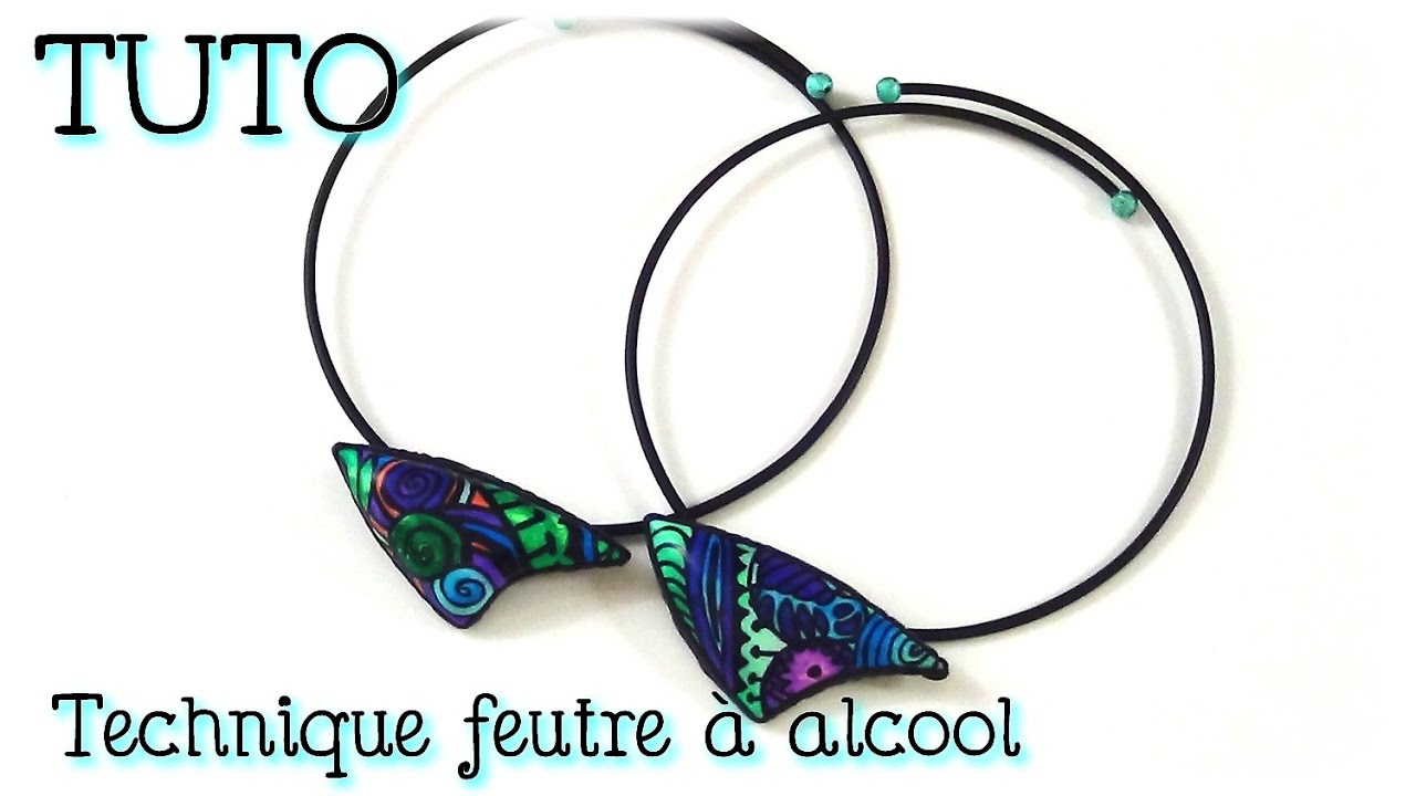 { TUTO } Collier Fimo / technique feutre à alcool