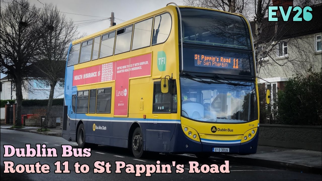 Dublin Bus | Route 11 (Sandyford B.D. to St Pappin's Road) | Full Route Visual | EV26 (07-D-30026)