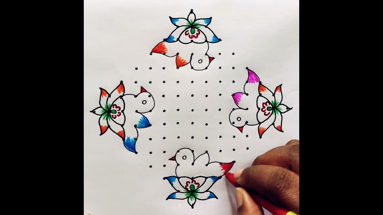 Thai poosam sirappu Kolam designs 🪔 new designs 🌺 15*1 dots  rangoli 🌺 muggulu/colour kolangal