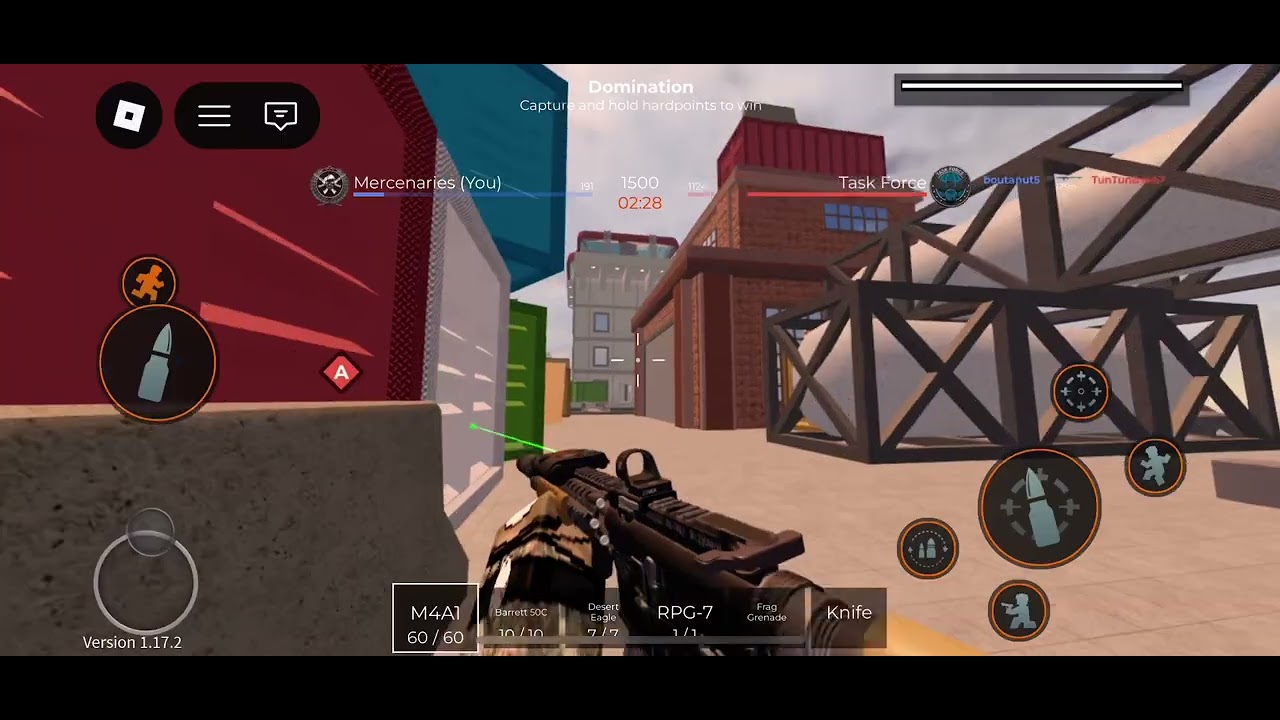 2 more rounds of Roblox Ground War - Several head shots - leader board.