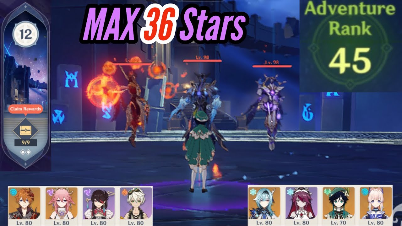 First AR45 in the WORLD to 36 star Spiral Abyss (mobile) | Genshin Impact 2.6