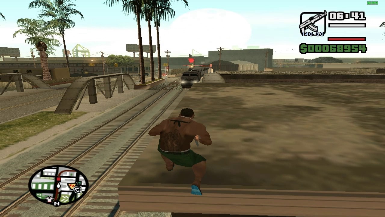 Missão: 'Lado Errado dos Trilhos' - PARANDO O TREM !!! - GTA SA