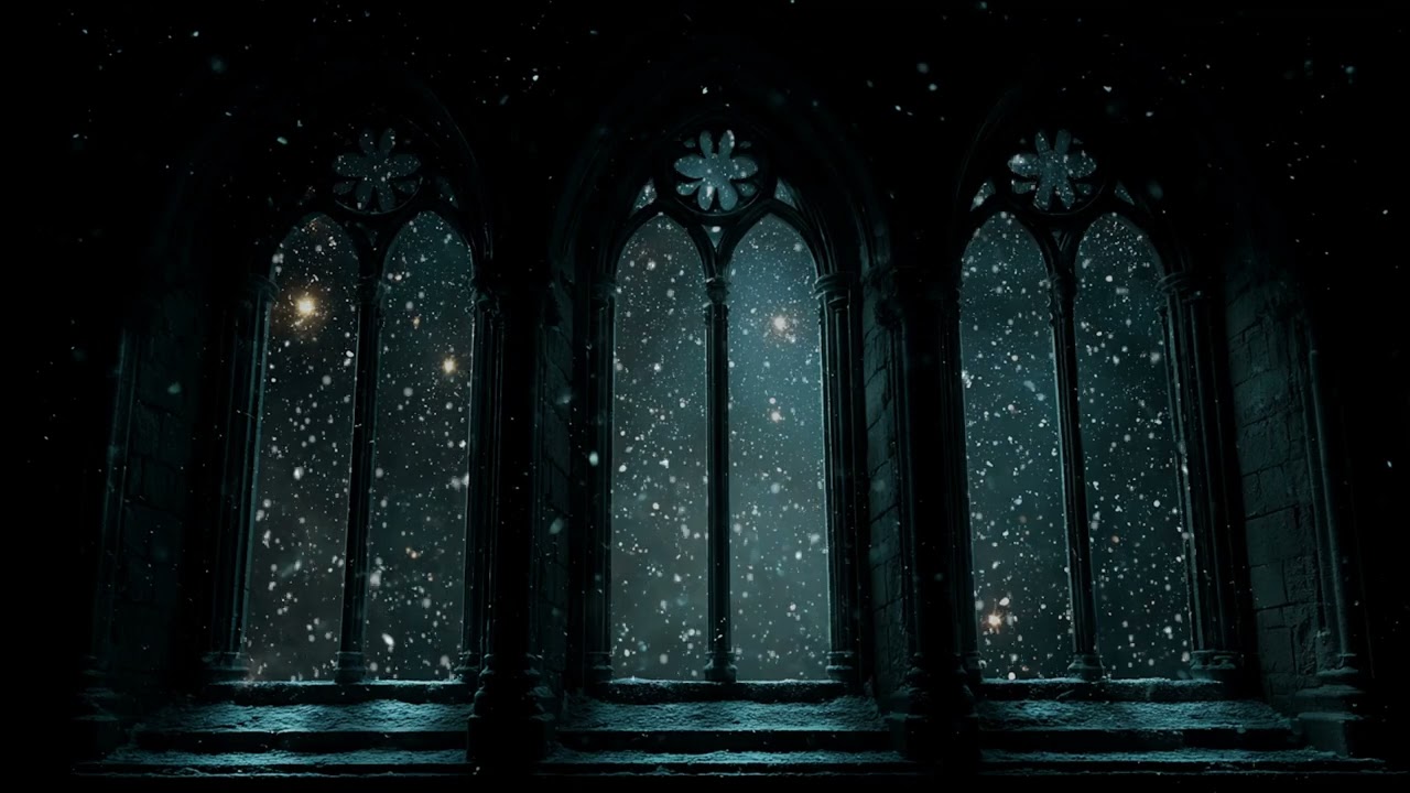 Peaceful Snowstorm Outside the Cabin ❄️ Fireplace Sounds & Cozy Night Ambience for Deep Relaxation