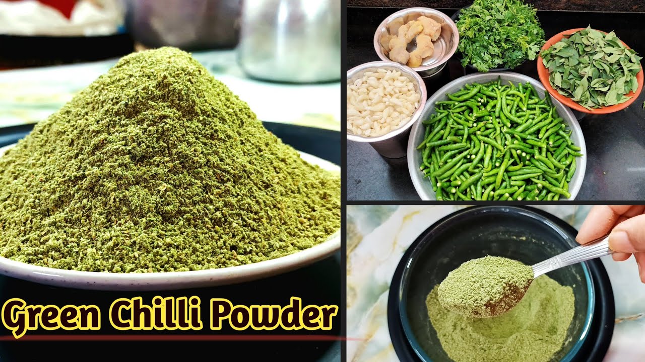 ಹಸಿಮೆಣಸಿನಕಾಯಿ ಮಸಾಲಿ ಖಾರಪುಡಿ || Green Chilli Powder || Store Upto 6 Months
