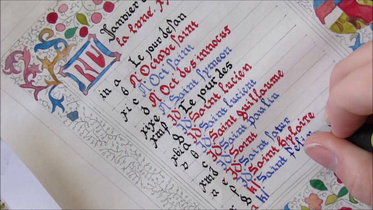 Book of Hours Calligraphy and Illumination: January