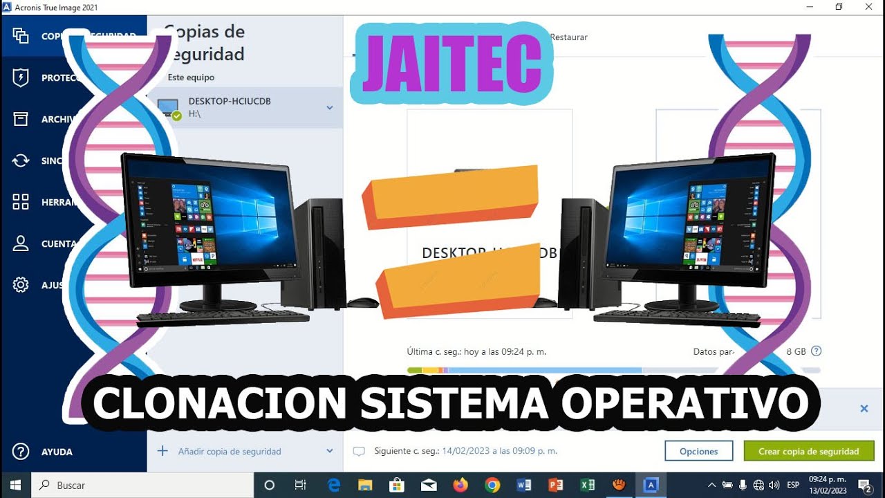 clonacion de sistema operativo -Acronis