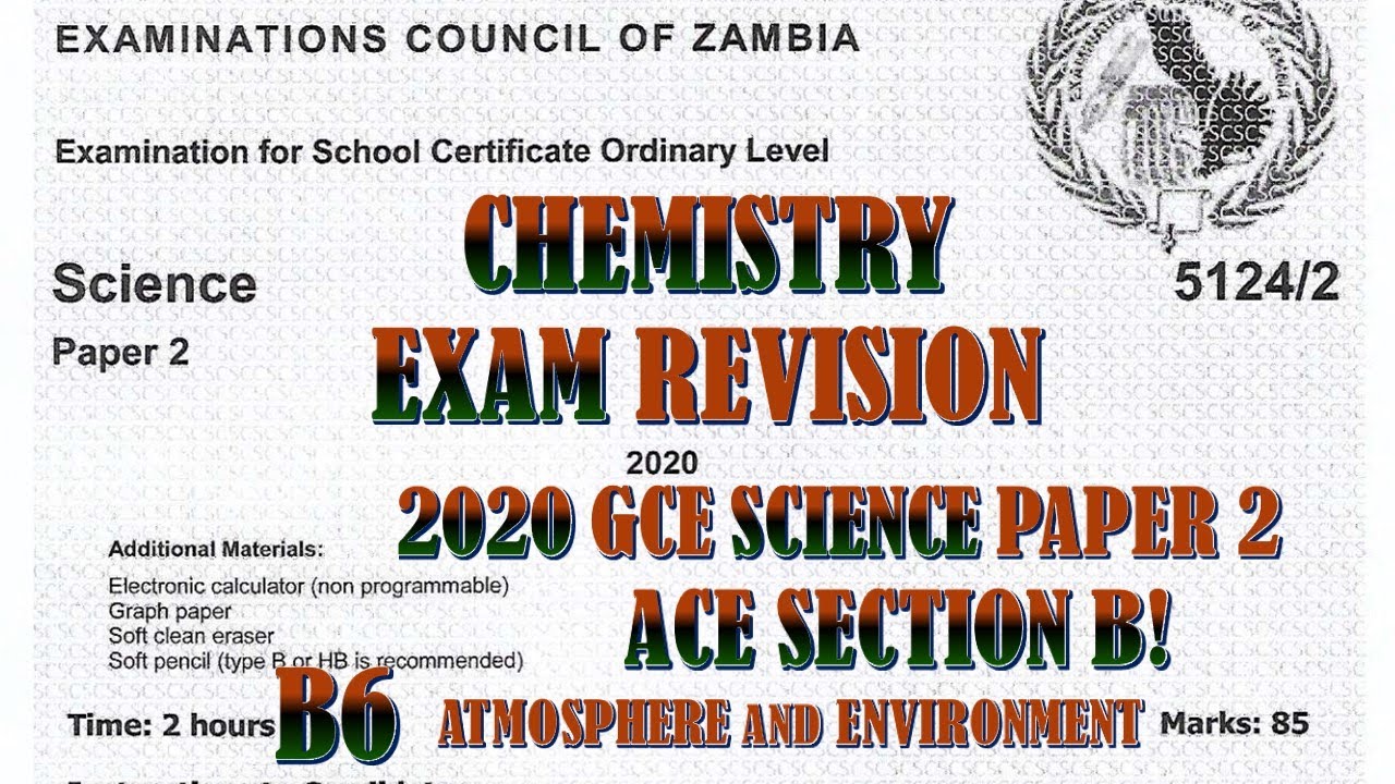 2020 GCE SCIENCE PAPER 2 QUESTION B6  #greenhousegases   #gcse #chemistry #zambia #exampreparation