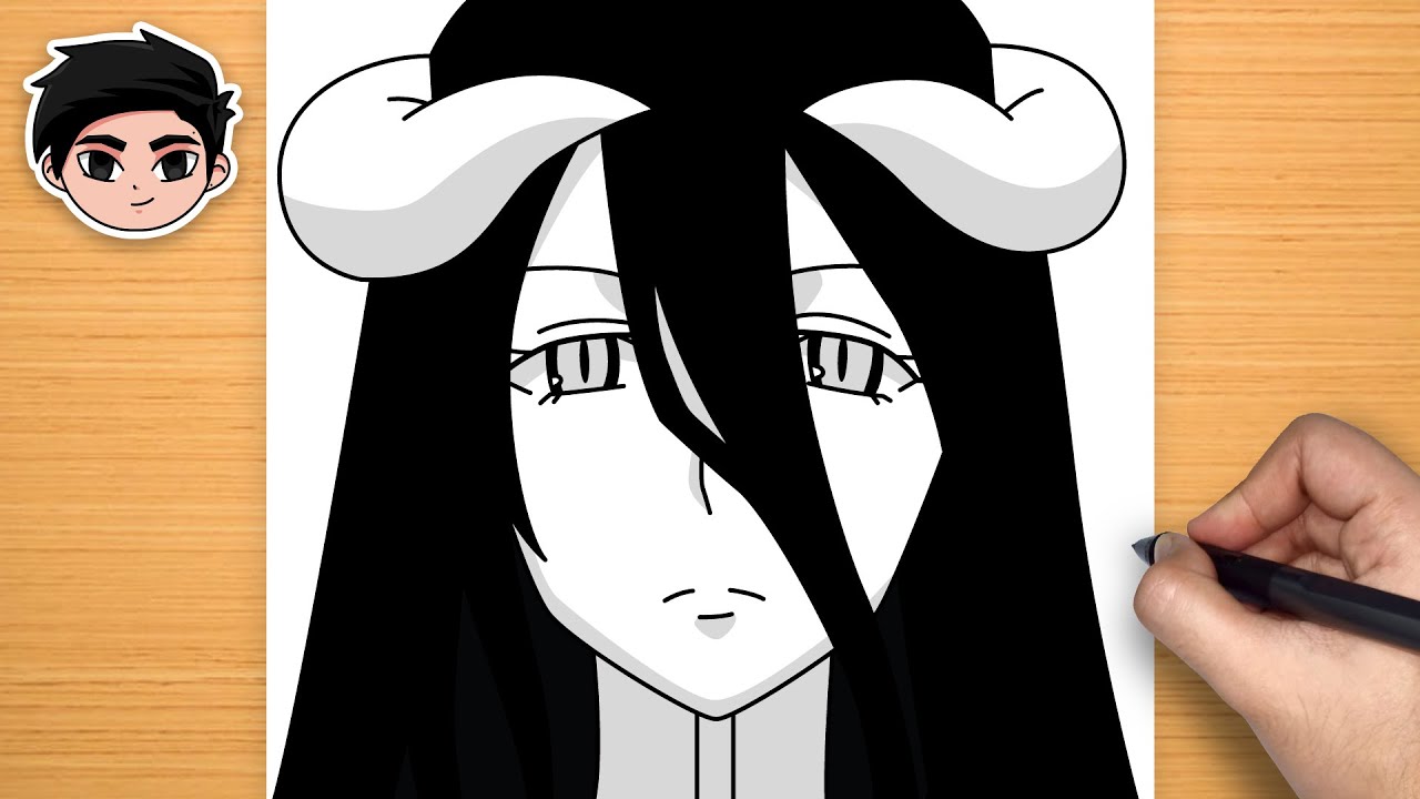 Easy Anime Drawing | How to Draw Albedo from Overlord Step-by-Step