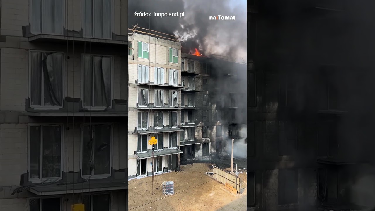 URGENT: Fire at construction site in Warsaw. Smoke billows over the city, explosions are heard.