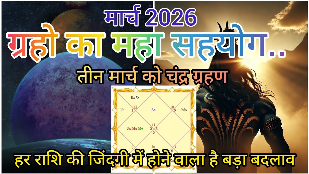 ⚡ मार्च 2026: ग्रहों का धमाका!मालव्य राजयोग + पंचग्रही योग से हर राशि में आएगा जीवन का टर्निंग पॉइंट
