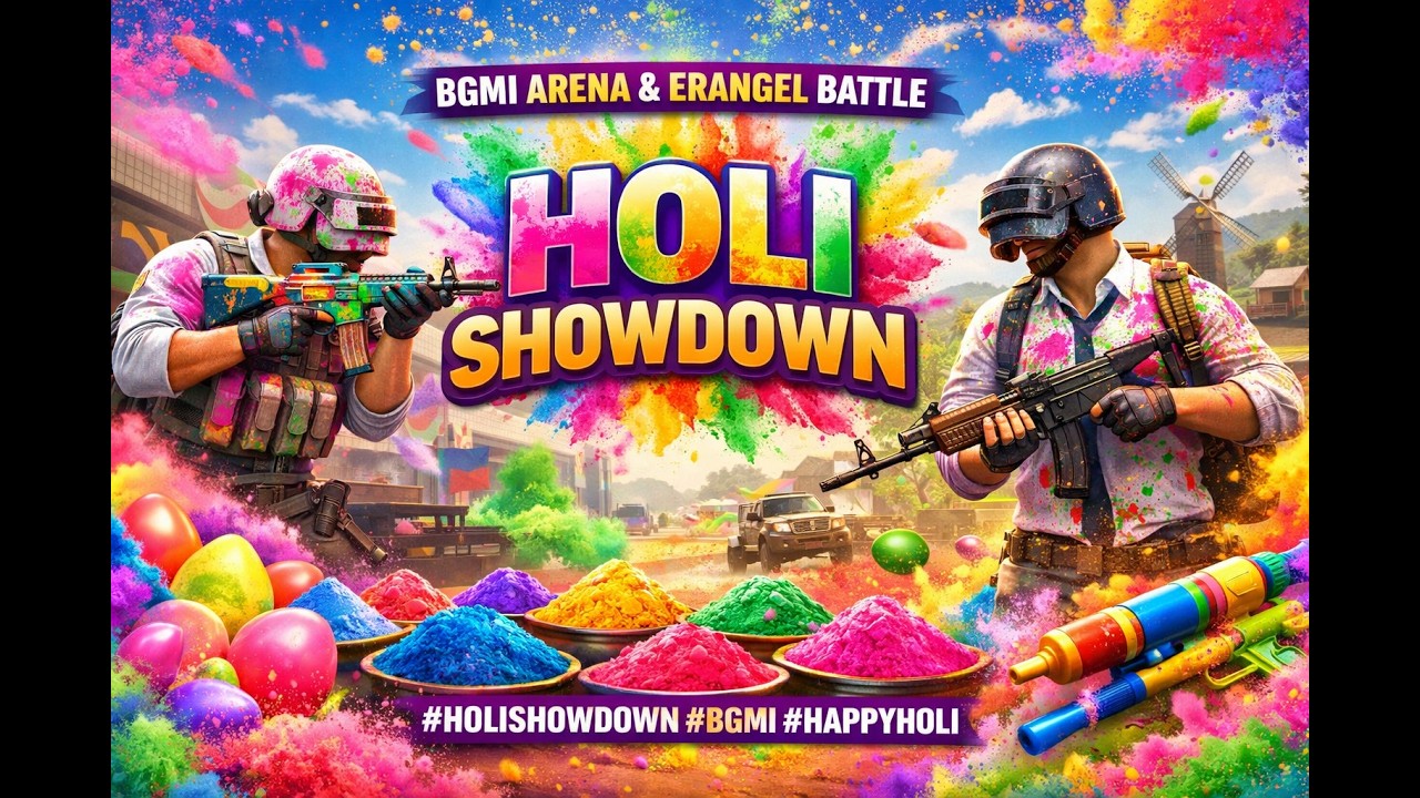 BGMI Arena & Erangel Holi Special 🔥 | Colorful Clutches & Crazy Battles! 🎨💥