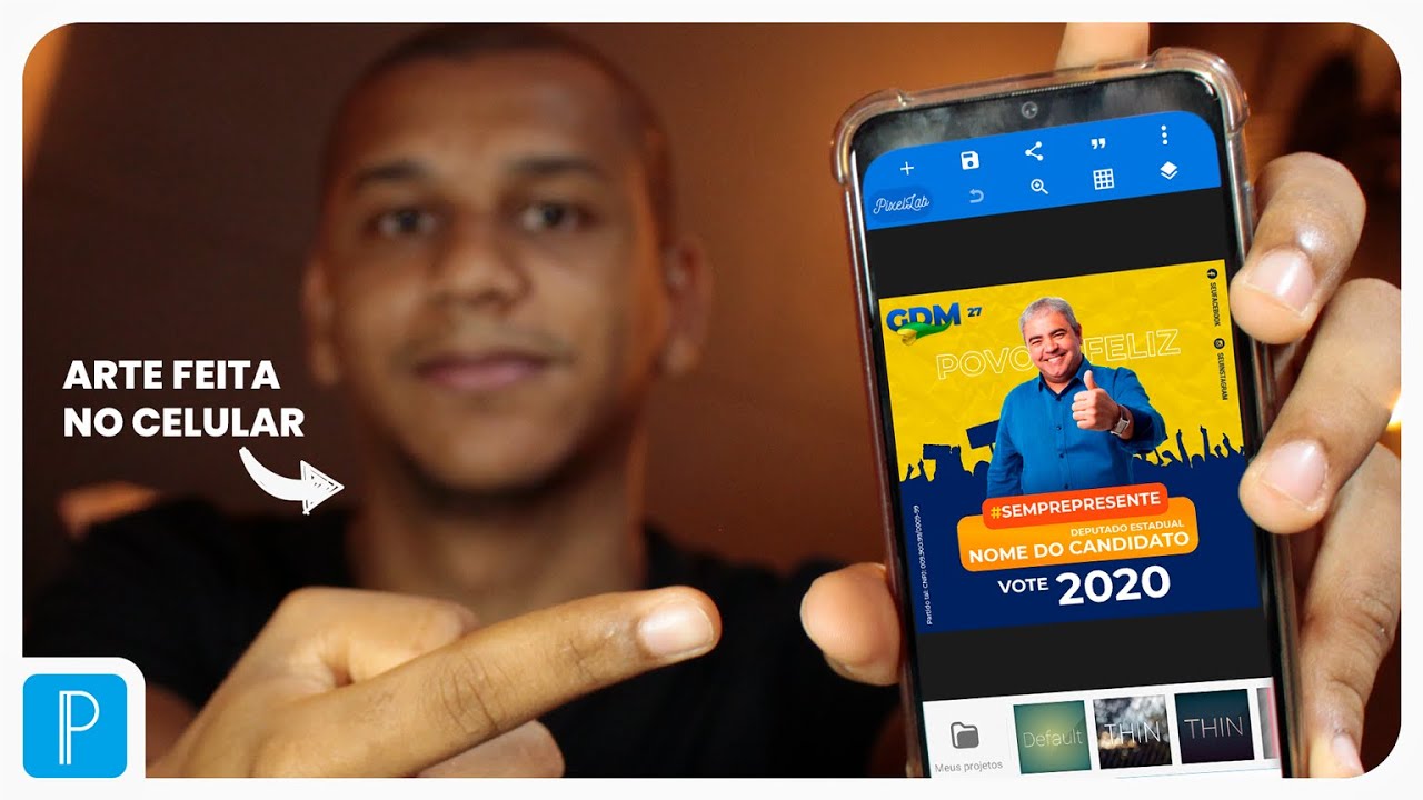 COMO FAZER FLYER DE CANDIDATO POLÍTICO USANDO CELULAR - AULA 3