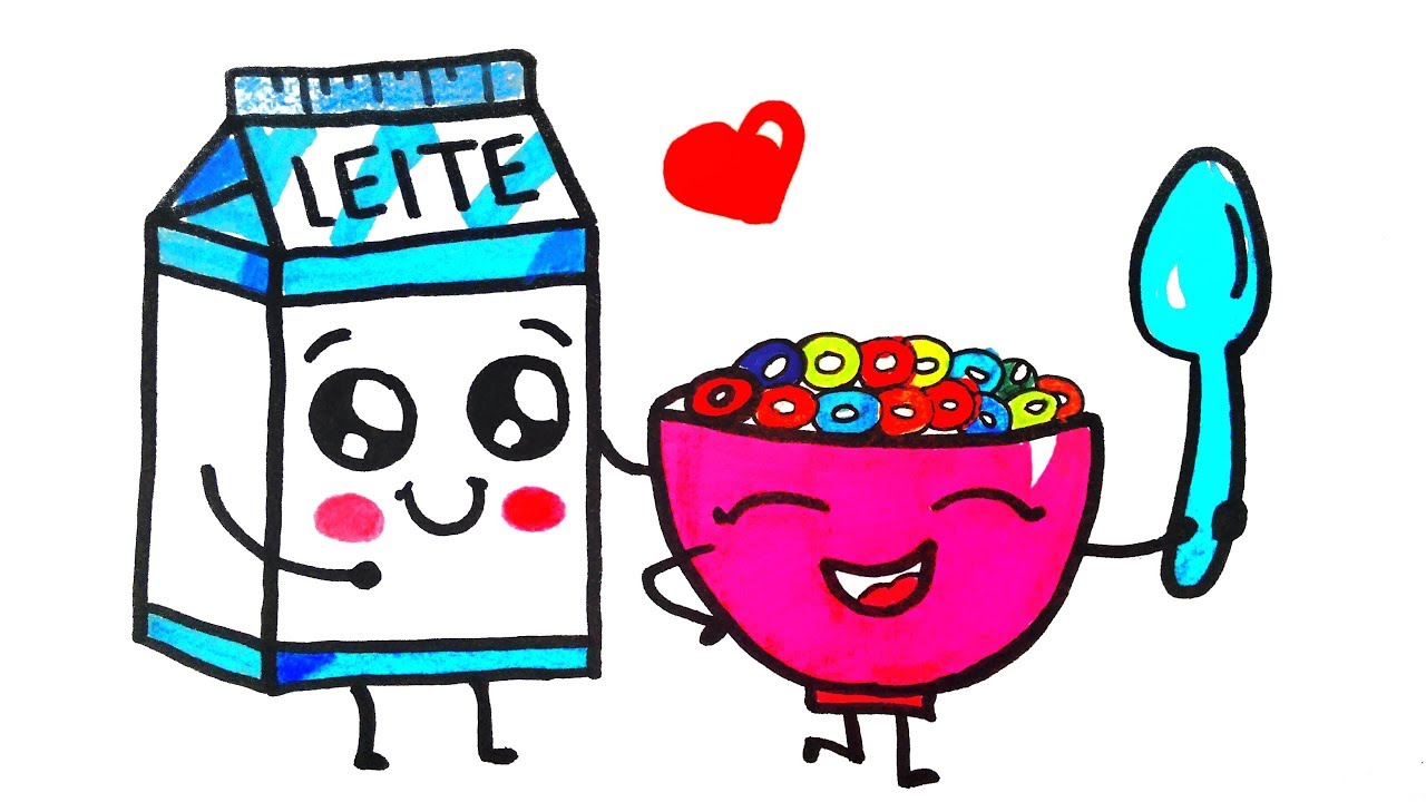 HOW TO DRAW MILK AND CEREAL kawaii | dibujos kawaii