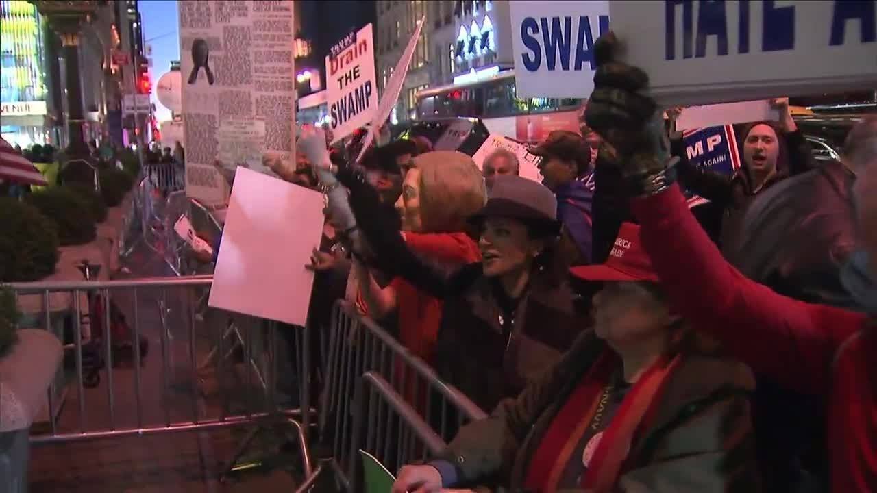 Donald Trump holds late-night rally; protesters, supports gather in front of Trump Tower