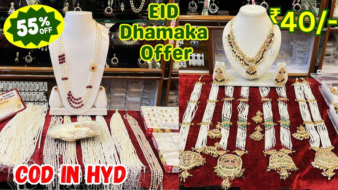 EID Dhamaka Offer Flat 55% OFF | Real Pearls Nizami Bridal Jewellery Bangles Manufacturer #charminar