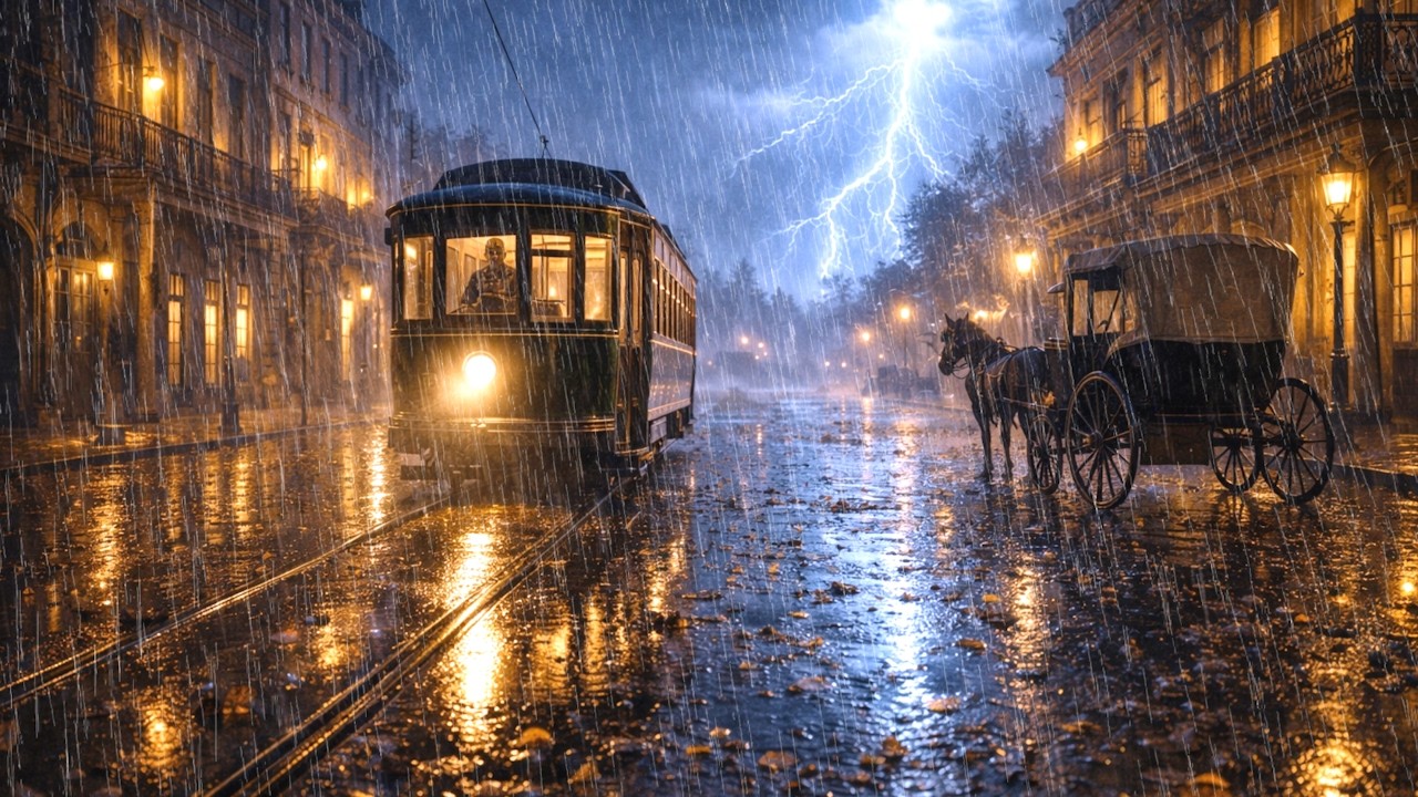Arthur & Abigail Riding in a Car Amid a Thunderous Storm | Heavy Rain Atmosphere