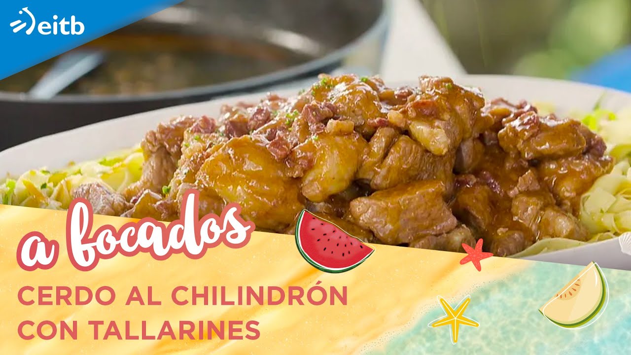 A BOCADOS VERANO: Cerdo al chilindrón con tallarines