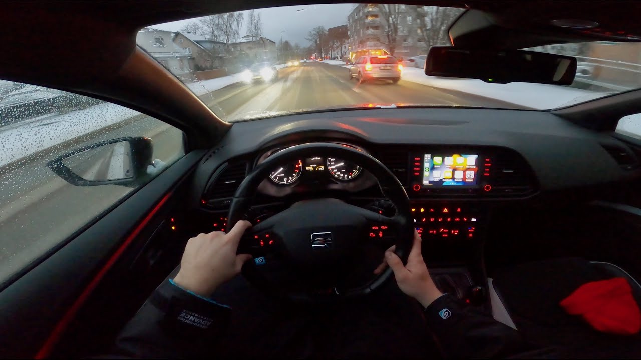 Seat Leon Cupra 280 ST winter POV drive + ice swimming [4K]