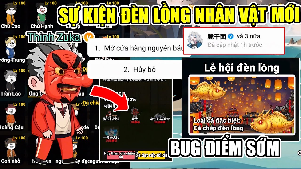 PHÁT HIỆN CẬP NHẬP LỄ HỘI THẢ ĐÈN LỒNG NHẬN CHIÊU MỚI NHÂN VẬT BUG ĐIỂM SỰ KIỆN SỚM CÂU CÁ VẠN CÂN