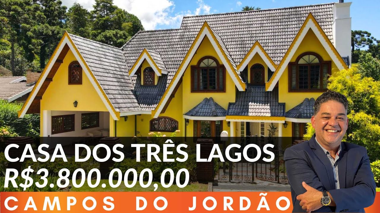 🍁 Casa dos TRÊS LAGOS - Condomínio VÉU DA NOIVA EM CAMPOS DO JORDÃO - R$ 3.800.000,00