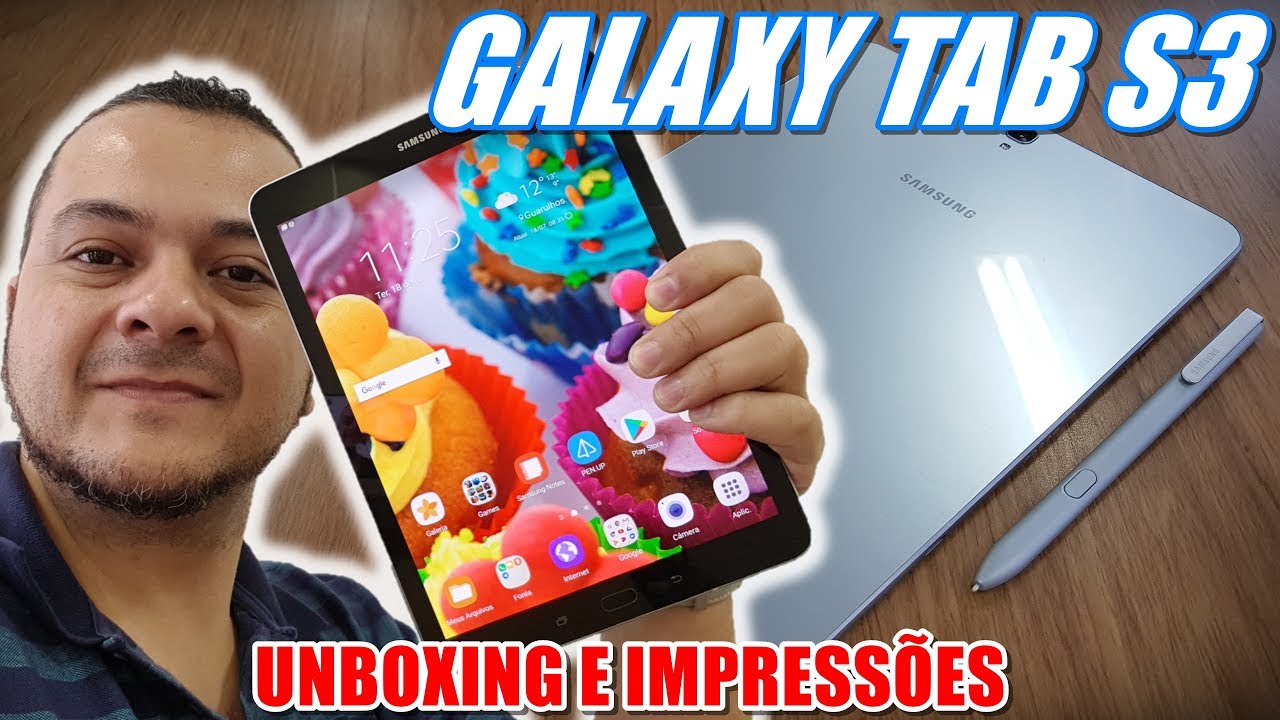 Galaxy Tab S3 - O MELHOR TABLET COM ANDROID! Unboxing e Impressões em Português