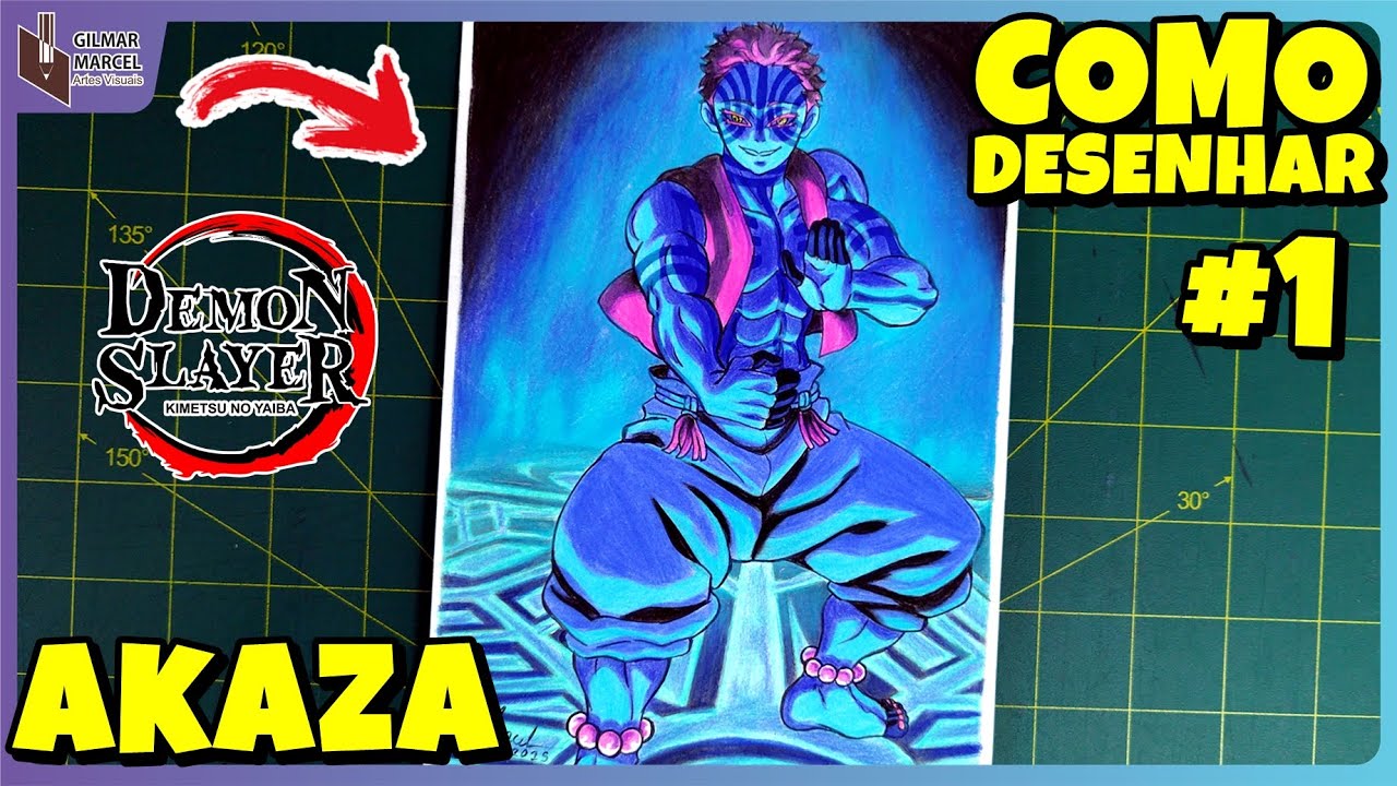 Como Desenhar o Akaza de Demon Slayer Castelo Infinito Passo a Passo