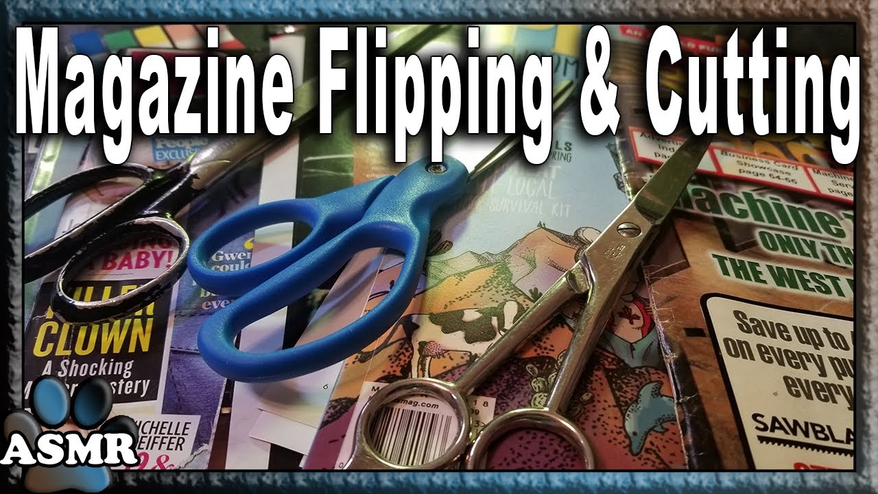 ASMR Magazine Flipping & Cutting, No Talking