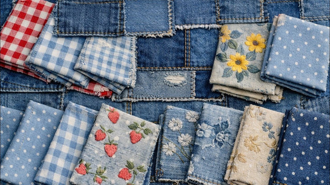 Olha o que dá pra fazer com retalhos de jeans | costura criativa