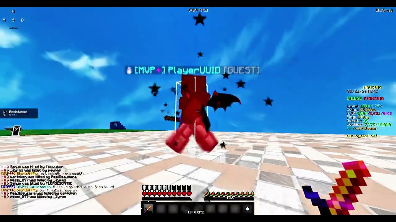 360's in hypixel Zest Tapping